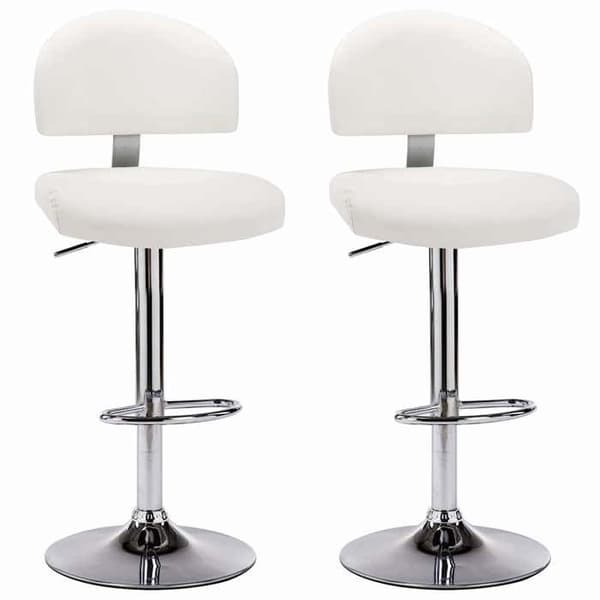 Maison Exclusive - Barstolar set om 2 vit konstläder Vit
