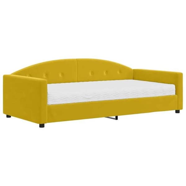 Maison Exclusive - Dagbädd med gul madrass 100x200 cm sammet