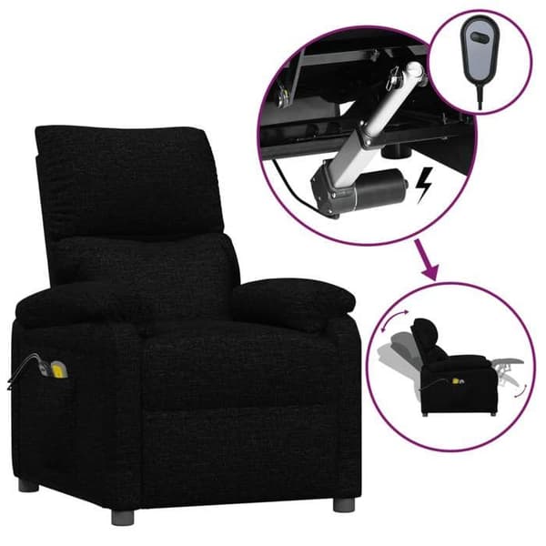 Maison Exclusive - Elektrisk massage stol Sort Stof