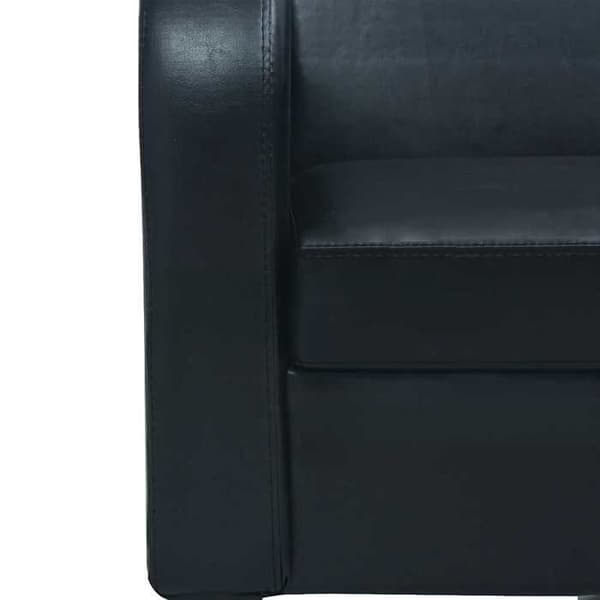 Maison Exclusive - Sofa til 3 personer i sort kunstlæder Matte svart