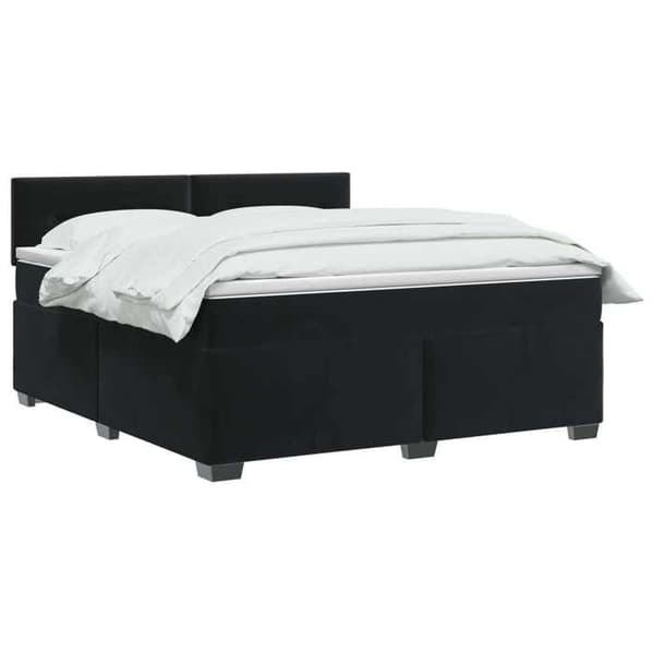 Maison Exclusive - Boxspring-sänky mustalla patjalla 140 x 200 cm sametti