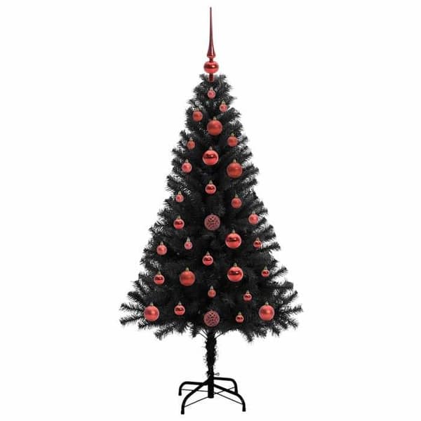 Juletræ - EKSKLUSIV HUS - 120 cm PVC - Sort - Velegnet til udendørs brug - USB LED-belysning Svart