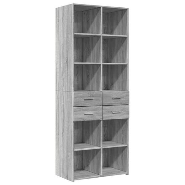 Maison Exclusive - Buffé hög sonoma grå 70x42,5x185 cm ingenjörsträ