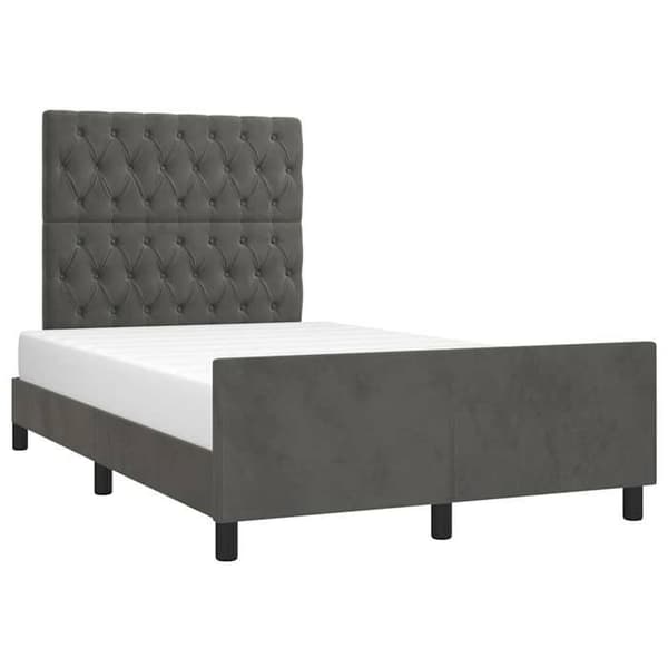 Maison Exclusive - Sängram utan madrass mörkgrå 120x190 cm sammet