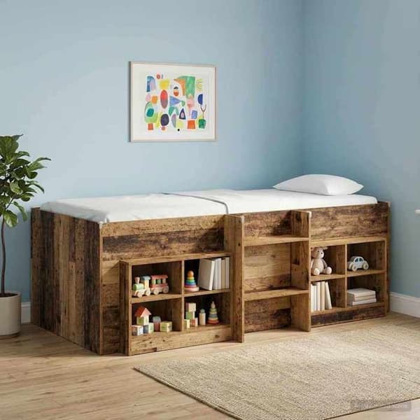 Maison Exclusive - Hög Sängram för Barn i Antik Trä 90 x 200 cm
