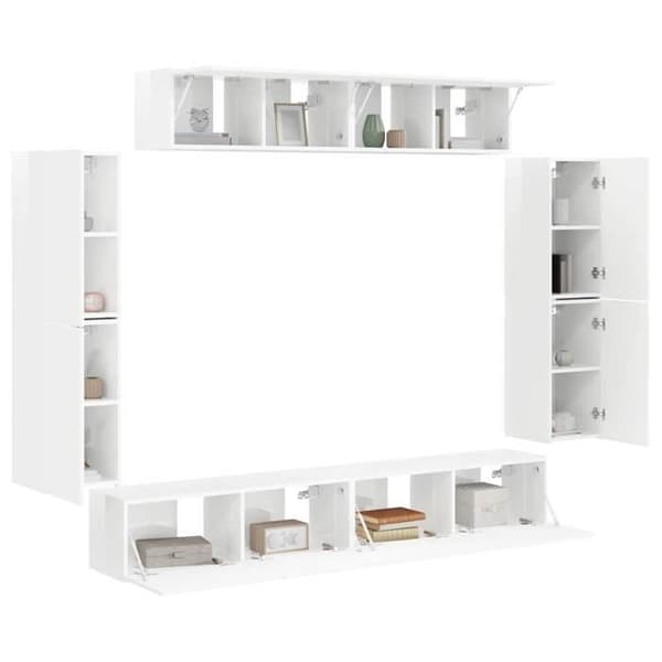 Maison Exclusive - TV-möbel 8 delar Vit blank