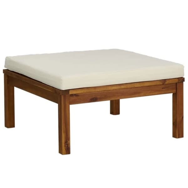 Maison Exclusive - Havegruppe 3 stk med cremefarvede puder i solid akacietræ