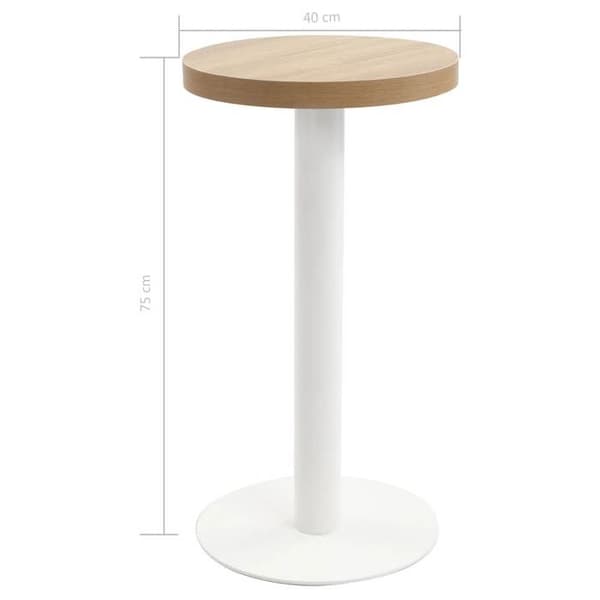 Bistrobord - EKSKLUSIV HUS - 40 cm - MDF-plade med trælook - Stålben og base - Nem at samle