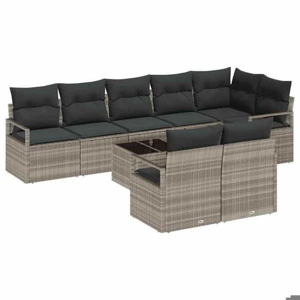 Trädgårdsmöbler - EXKLUSIVT HUS - Modulär - Poly rattan - UV-beständig - Vävd grå