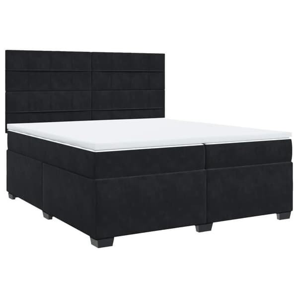 Maison Exclusive - Sengestel med kunstlæder og madras Sort 200x200 cm Velours