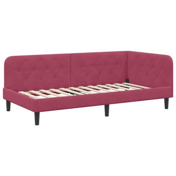 Maison Exclusive - Hörnsängram Bordeaux 100 x 200 cm Sammet
