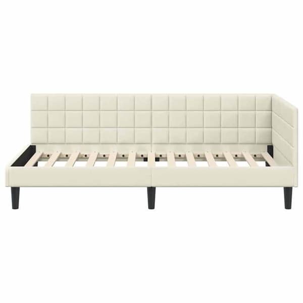Maison Exclusive - Hörnsängram Creme 90 cm x 200 cm Sammet