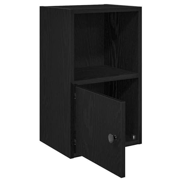 Maison Exclusive - Bibliotek i sort egetræ 31x24x52 cm ingeniørtræ
