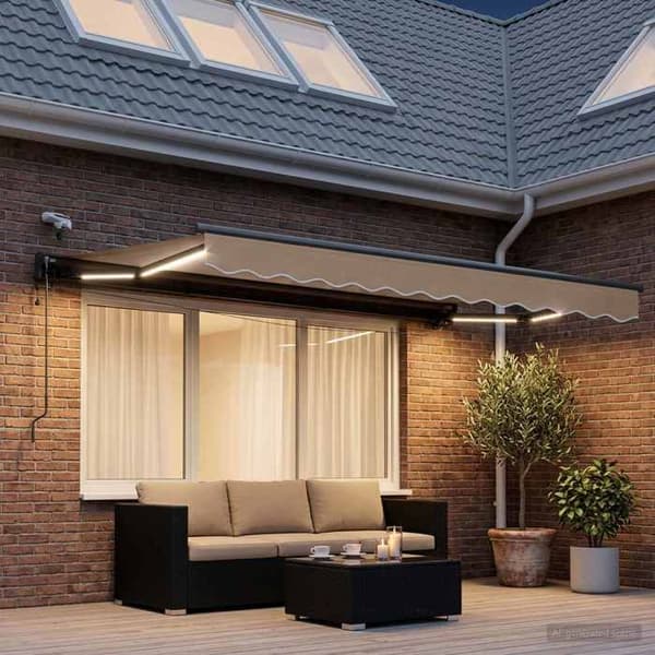 Maison Exclusive - Elektrisk utdragbar markis Taupe 3 x 2,5 m