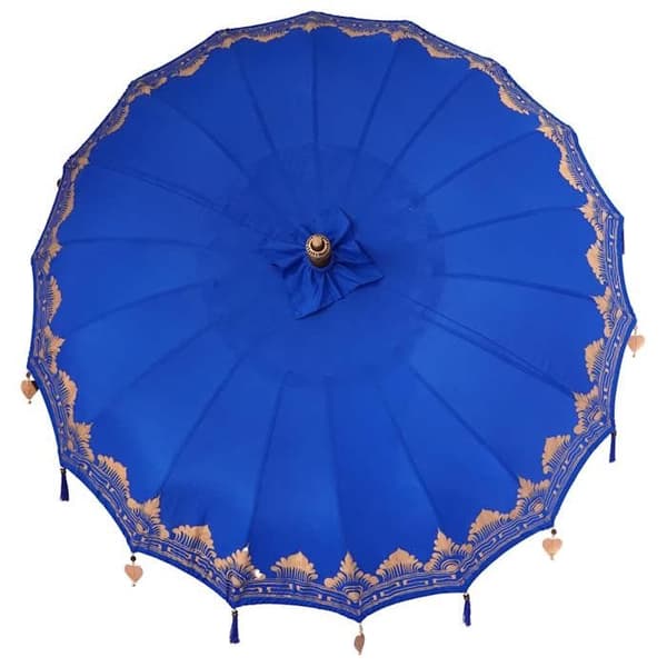 Maison Exclusive - Balinesisk parasoll Blå 215 x 215 x 260 cm Bomull och trä Blå