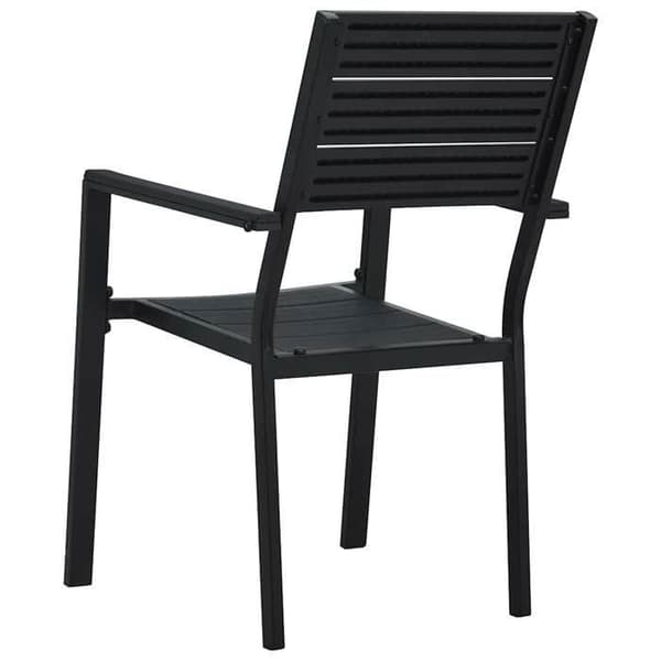 Maison Exclusive - Puutarhatuolit 4 kpl Musta PEHD Puupinta