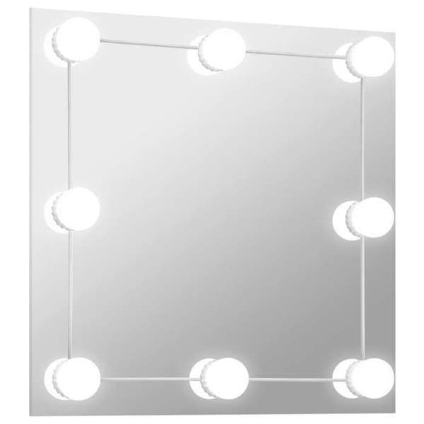 Vægmirror - EKSKLUSIV HUS - Glas Kvadrat - Slebet kant - LED USB 5V - Farvemodes