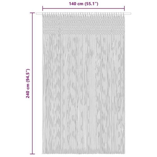 Maison Exclusive - Makramee-verho 140x240 cm Puuvilla Grädde