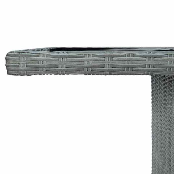 Maison Exclusive - Trädgårdsbord Ljusgrå Flätad resin och härdat glas Ljusgrått