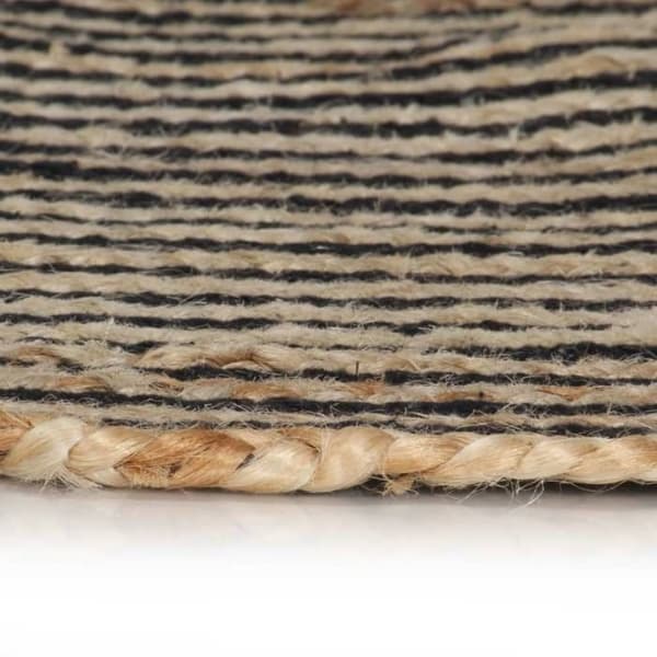 Tæppe - MAISON EXCLUSIVE - Spiral - Jute - Sort - Ø 90 cm Svart