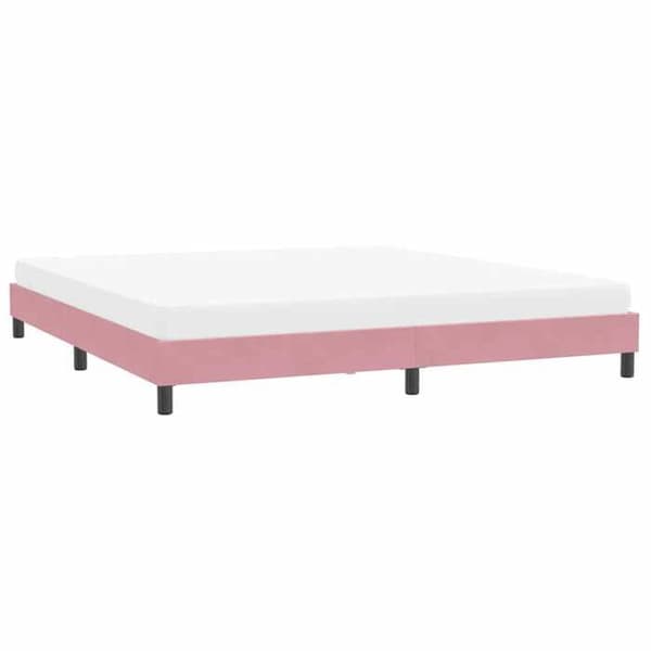 Sengestel - EKSKLUSIV HUS - 200 x 210 cm - Rosa - Velour - Lamelseng Ros