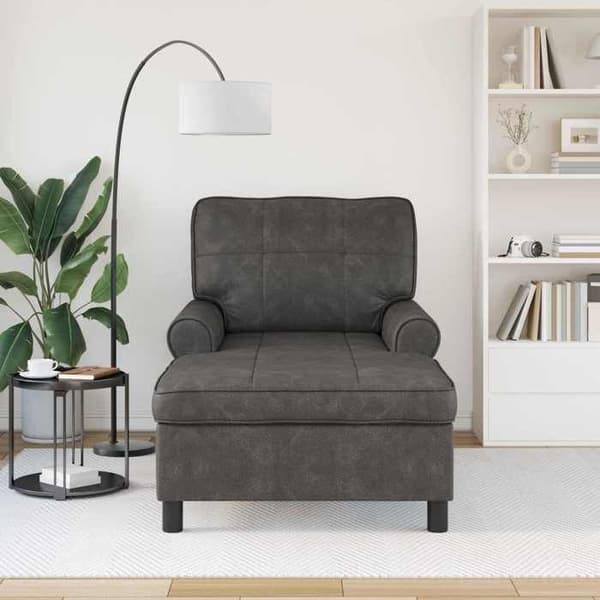 Maison Exclusive - Lang stol Sort Kunstlæder 91 x 157 x 91 cm