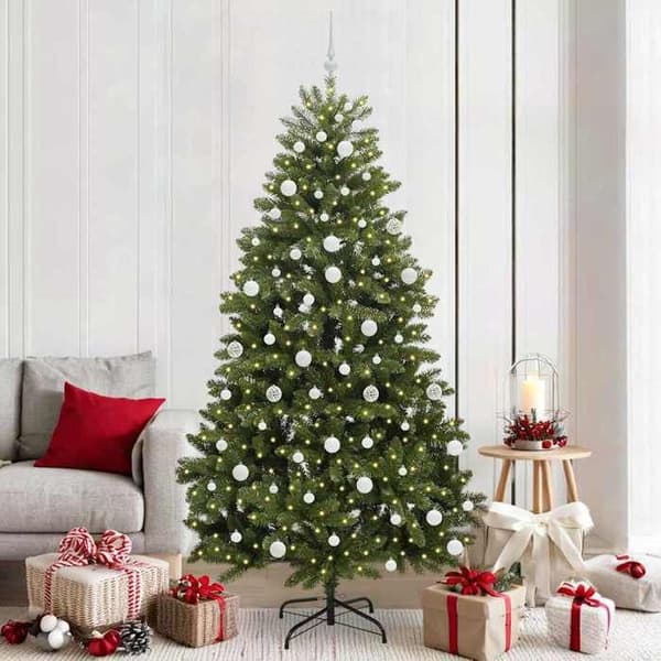Maison Exclusive - Konstgjord julgran 210 cm 300 LED Varm vit Grön