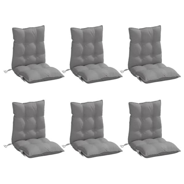 Maison Exclusive - Stolar med låg ryggstöd, 6-pack, grå Oxford tyg