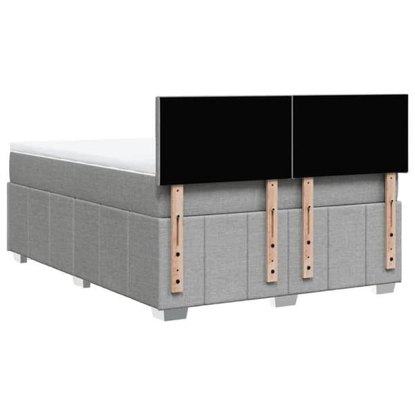 Maison Exclusive - Sengebund med lameller og madras Lys grå 140x190cm Stof
