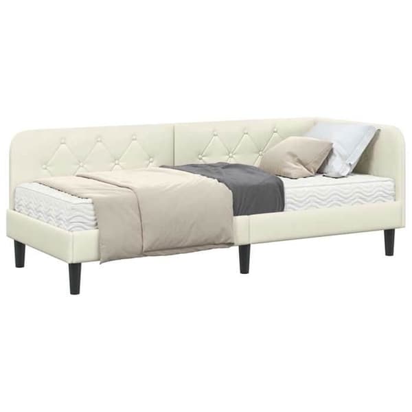 Maison Exclusive - Hörnsängram Creme 80 x 200 cm Sammet