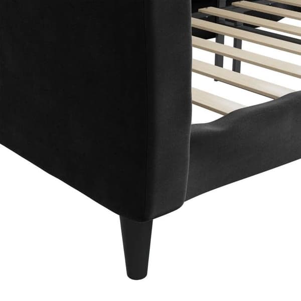 Maison Exclusive - Sengebund uden madras sort 90x190 cm fløjl