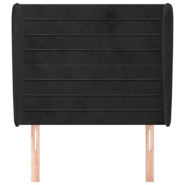 Maison Exclusive - Päätylevy korvilla Musta 103x23x118/128 cm Sametti Svart