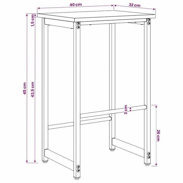 Maison Exclusive - Barstol 2 st Sonoma grå 40 x 32 x 64 cm