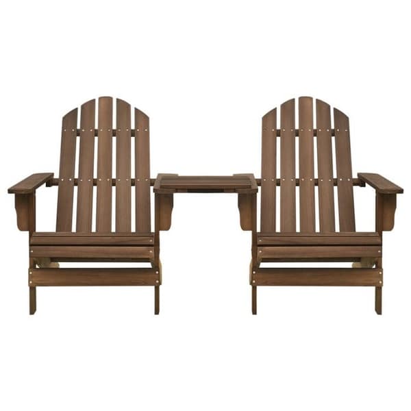 Maison Exclusive - Adirondack trädgårdsstolar med bord i brunt granträ brun