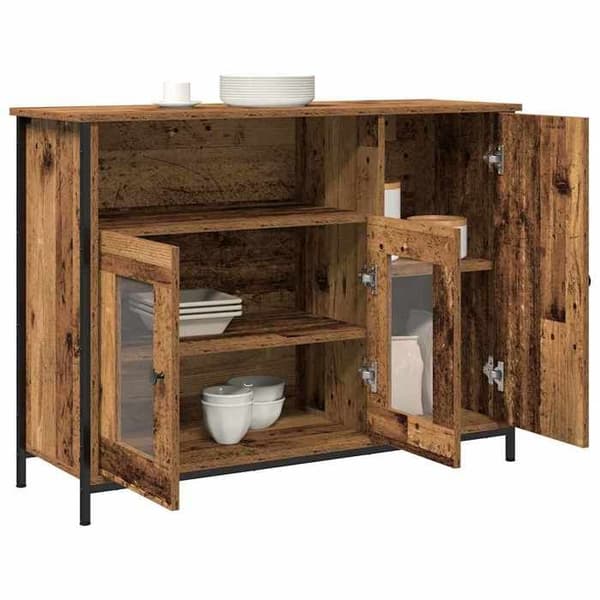 Buffébas - EXKLUSIVT HUS - 100 x 35 x 75 cm - Trä (paneler) - Metallfinish - Skandinavisk stil