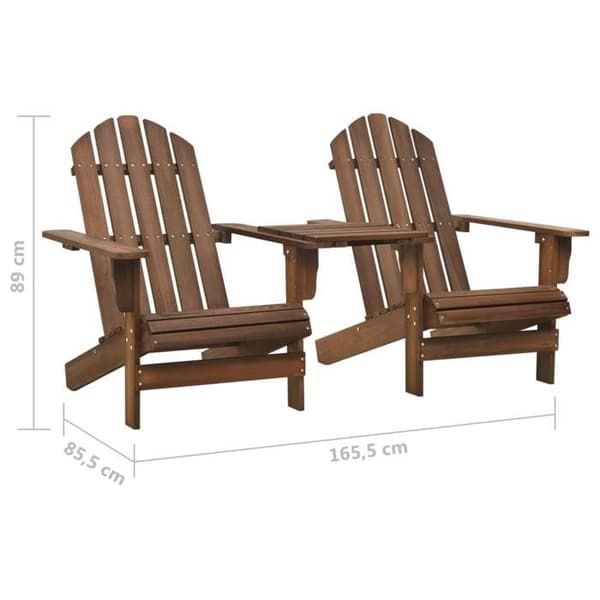 Maison Exclusive - Adirondack trädgårdsstolar med bord i brunt granträ brun