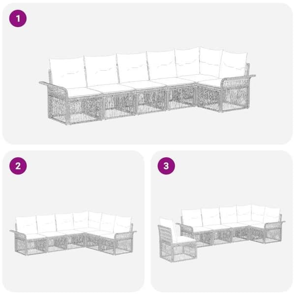 Maison Exclusive - 6-delt have-sofa sæt i sort polyrotin