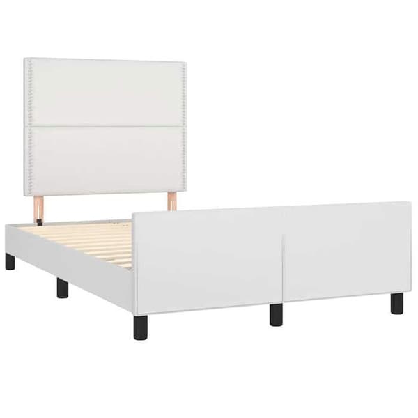 Maison Exclusive - Sengestel uden madras hvid 120x200 cm kunstlæder Vit