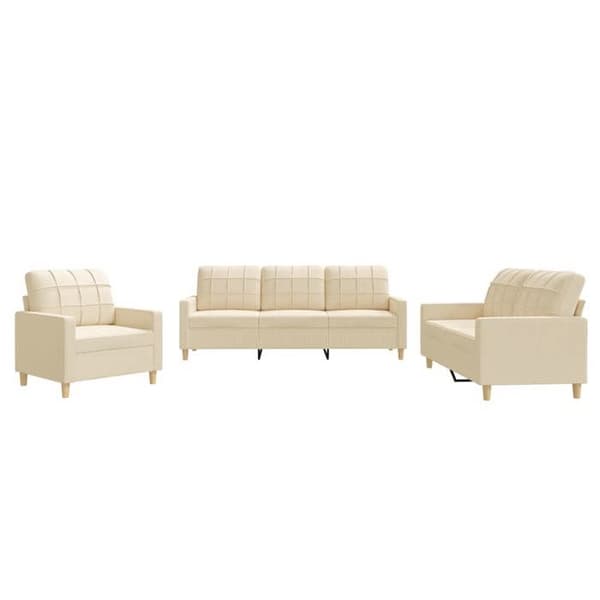 Maison Exclusive - Sæt af 3 sofaer med puder Creme Stof