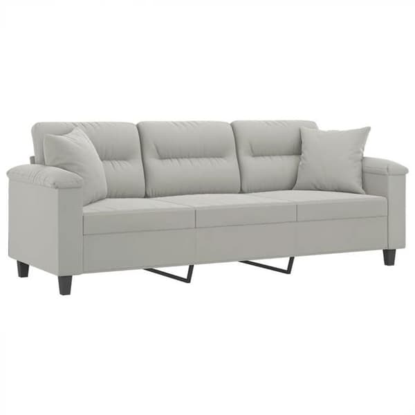 Maison Exclusive - Soffa 3 platser med ljusgrå kuddar 180 cm
