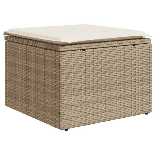 Maison Exclusive - Trädgårdsmöbler med kuddar 9 delar beige flätad resin
