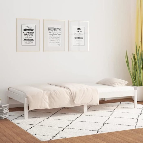 Daybed uden madras hvid 90x190 cm massiv fyrretræ30 [cm] Vit