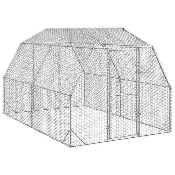 Hønsehus - EKSKLUSIVT HUS - 2,5x4x2,25 m - Galvaniseret stål - Hexagonal net mod rovdyr - Låselig dør