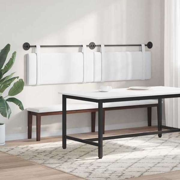 Maison Exclusive - Hängande sänggavel Vit Tyg