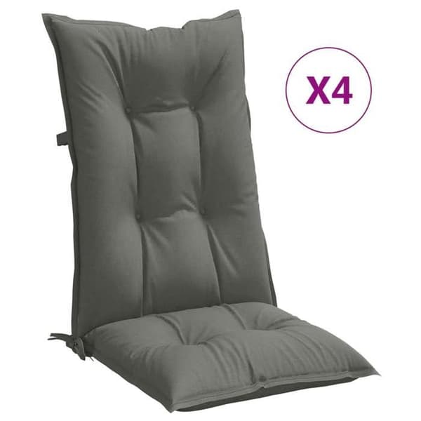 Maison Exclusive - Kuddar för stolar med hög rygg, 4-pack, mörkgrå blandning