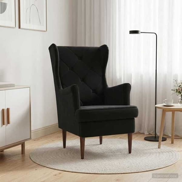 Maison Exclusive - Musta Samettituoli Svart