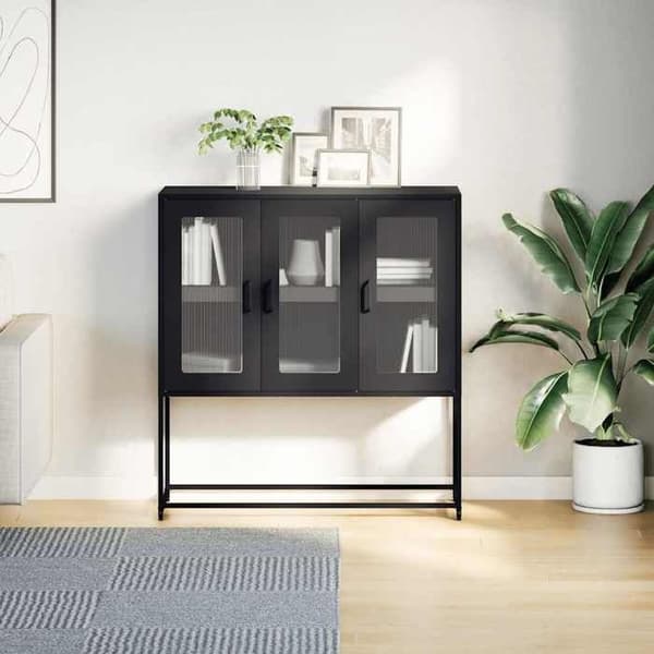 Maison Exclusive - Buffé antracit 100,5x39x107 cm kallvalsat stål