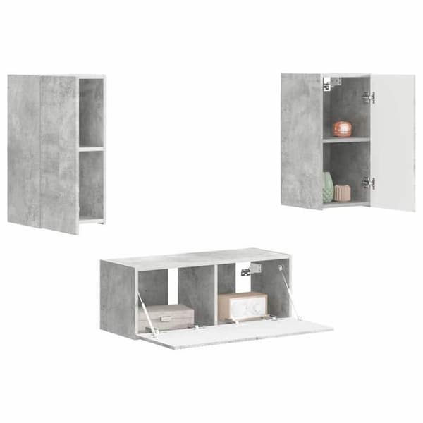 Maison Exclusive - TV-møbel sæt 2 stk Grå beton Ingeniørtræ