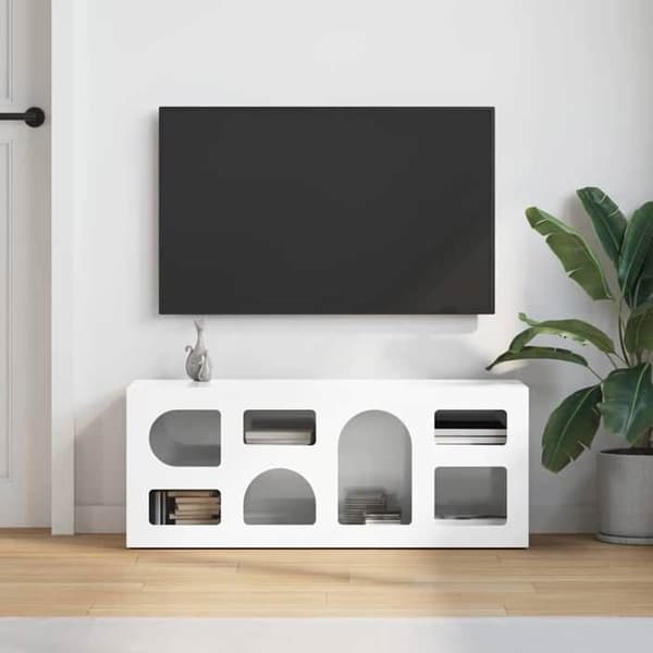 Maison Exclusive - TV-möbel ELST 100 x 35 x 40 cm Blank vit