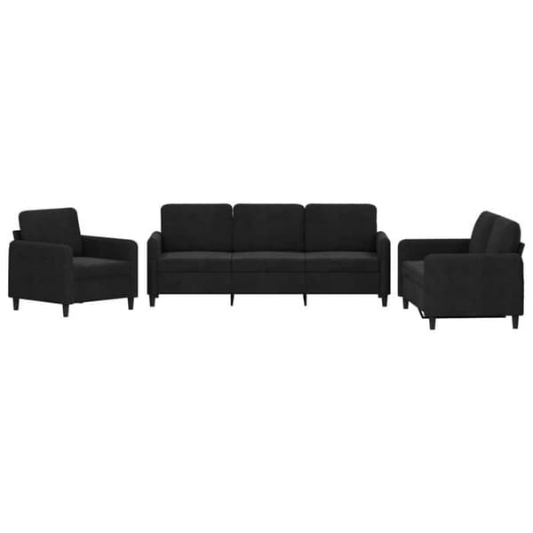 Maison Exclusive - 3-delat soffset i svart sammet